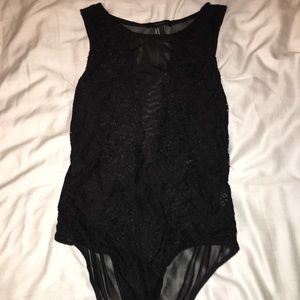 forever size lace sheer bodysuit